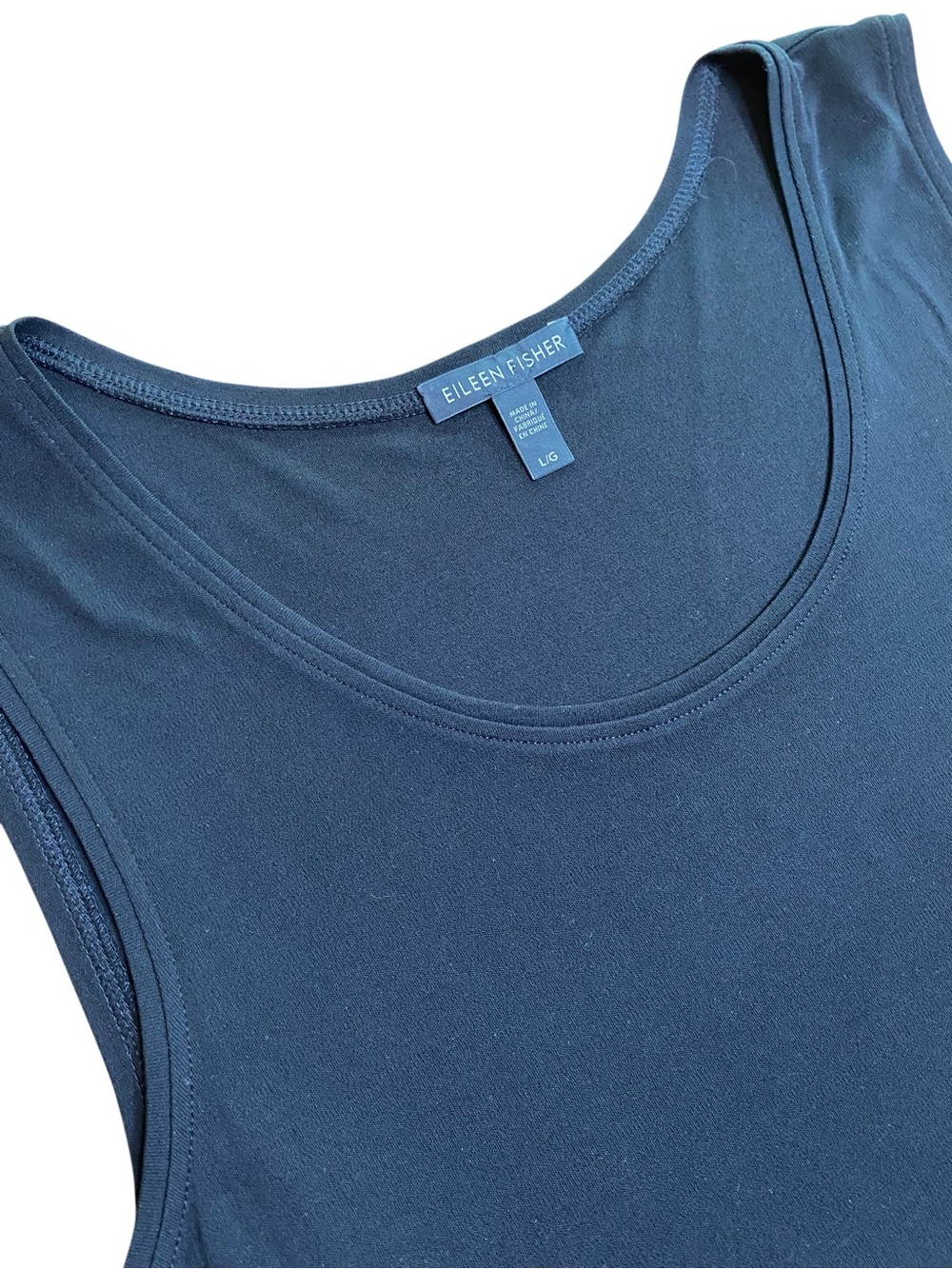 Eileen Fisher Black Silk Tank Women’s L Summer Luxury Coastal Travel Preppy